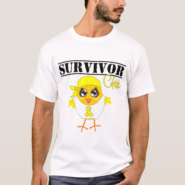 T-shirt Poussin de survivant de cancer de la vessie (Devant)