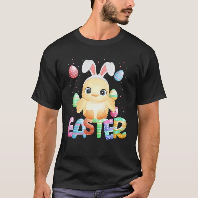 T-shirt Poussin du lapin de Pâques   Poussin de Pâques (Devant)