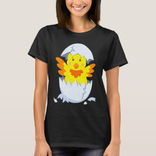 T-shirt Poussin éclot hors de l'œuf poulet poussin avec œu