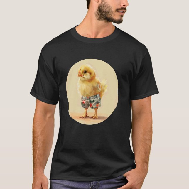 T-shirt Poussin en costume de vacances d'été (Devant)