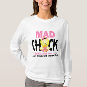 T-shirt Poussin fou dans le cancer du sein de combat