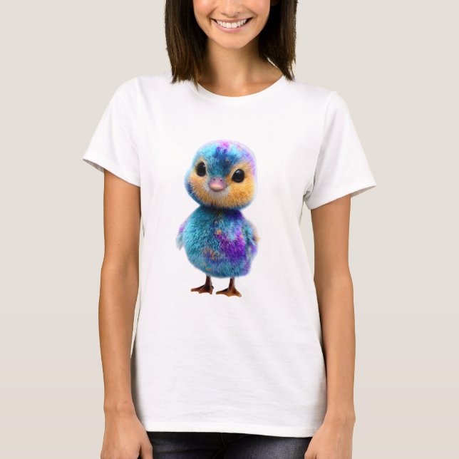 T-shirt Poussin Galaxie Sarcelle Psychédélique Femmes (Devant)