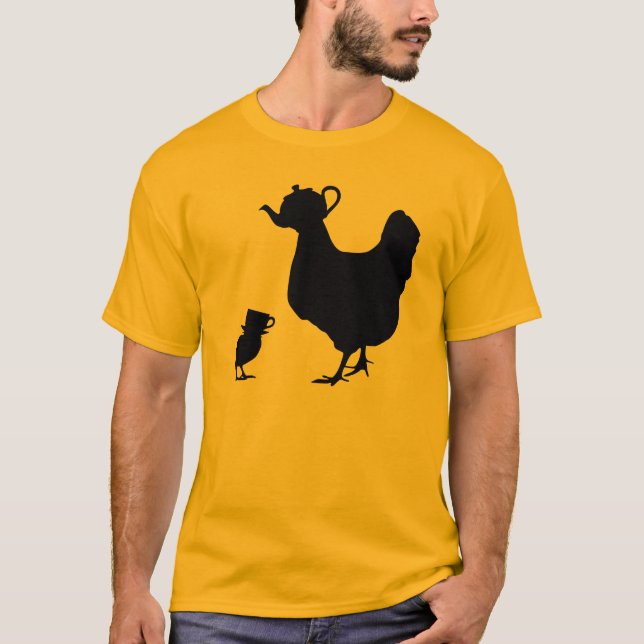 T-shirt Poussin jaune de théière de poulet (Devant)