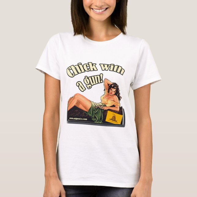 T-shirt Poussin proscrit avec une arme à feu (Devant)