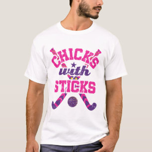 T-shirt Poussins de hockey sur gazon avec bâtons
