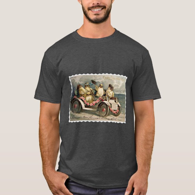 T-shirt Poussins de Pâques de style rétro (Devant)