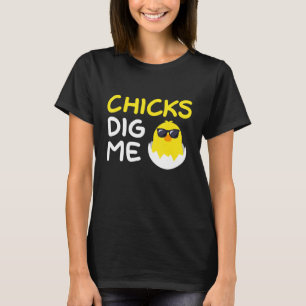 T-shirt Poussins me creuser drôle Humour de Pâques Vintage