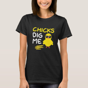 T-shirt Poussins me creuser Humour de Pâques Jour Vintage