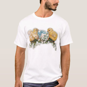T-shirt Poussins, oeuf et fleurs de perce-neige