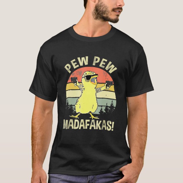 T-shirt Poussins Pew Pew Madafakas Vintage Chick (Devant)