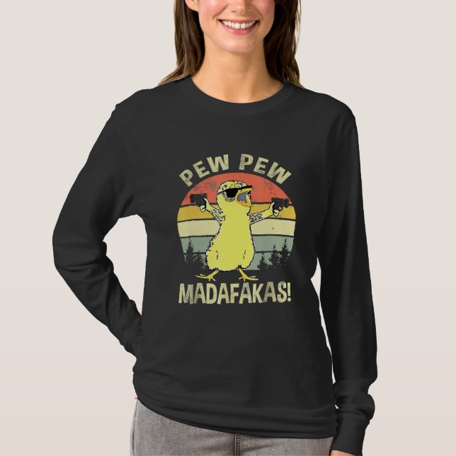 T-shirt Poussins Pew Pew Madafakas Vintage Chick (Devant)