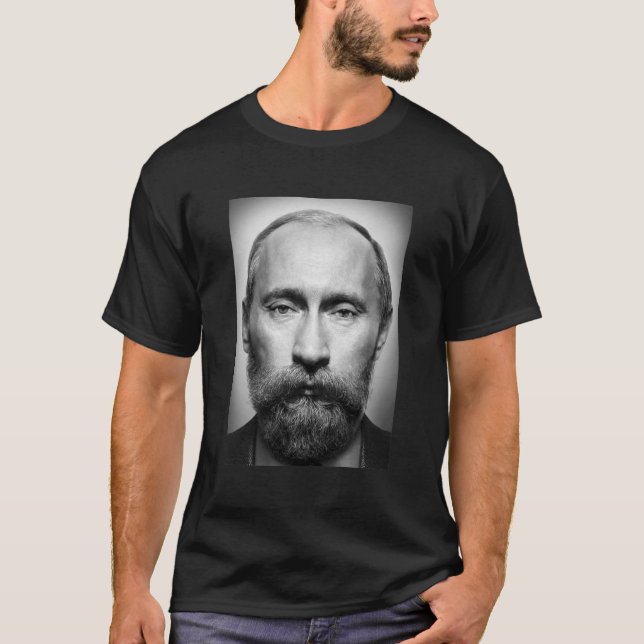 T-shirt Poutine et la politique de la Russie à la barbe (Devant)