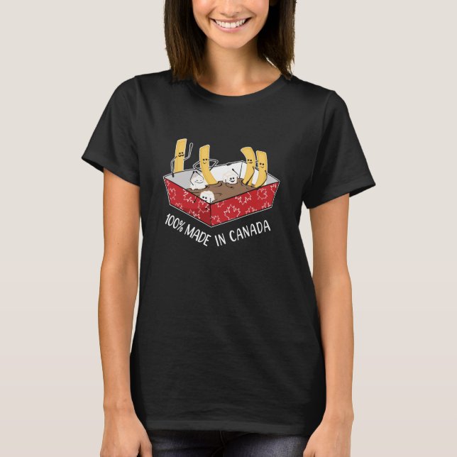 T-shirt Poutine "Fabriqué Au Canada" Fries Françaises (Devant)