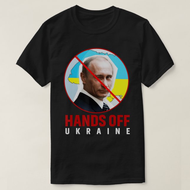 T-shirt Poutine met la main à l'Ukraine (Design devant)