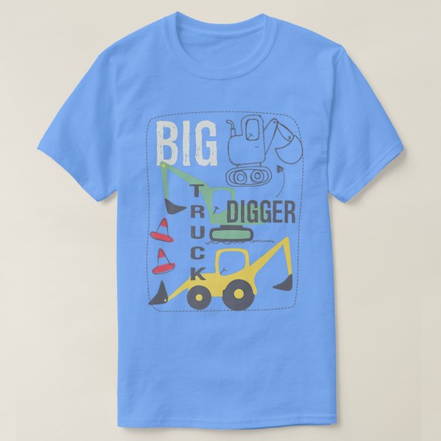 T-shirt Pouvez-Vous Le Creuser Construction Camion Garçon  (Design devant)
