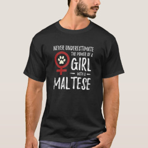 T-shirt Pouvoir De Fille Maltaise Feministe Chien Maman