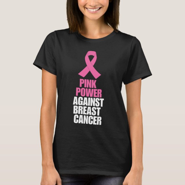 T-shirt Pouvoir rose contre le cancer du sein (Devant)