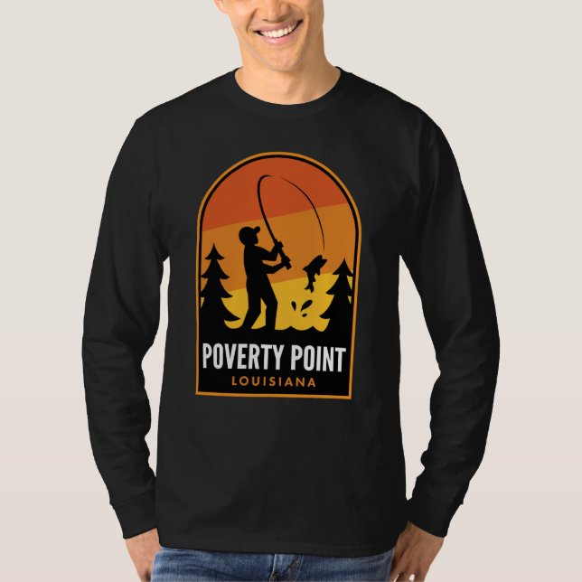 T-shirt Poverty Point Louisiana Fishing (Devant)