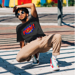 T-shirt POW ! Effet Texte de bande dessinée Pop Art vintag
