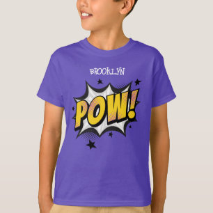 T-shirt Pow fun pop art style comique typographie légende
