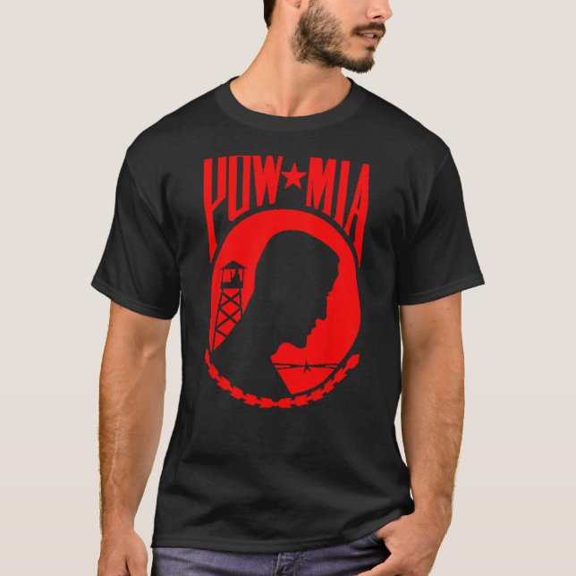 T-shirt POW MIA POWMIA Red Design (Devant)