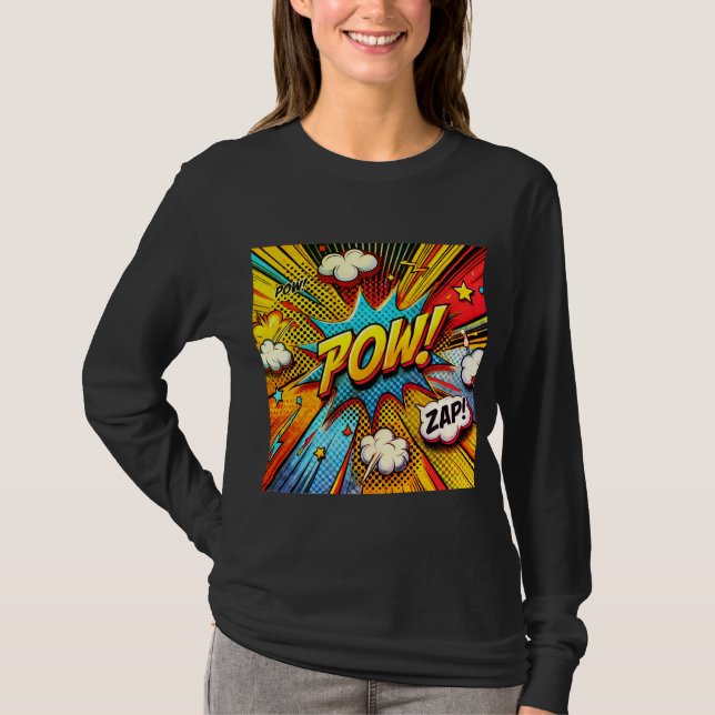 T-shirt POW ! ZAP ! Mot d'action comique - Design amusant  (Devant)
