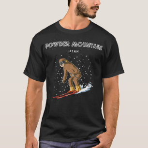 T-shirt Powder Mountain Utah USA Sloth Ski