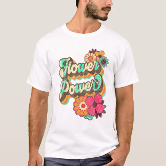 T-shirt Power 60s les années 70 Hippie Retro