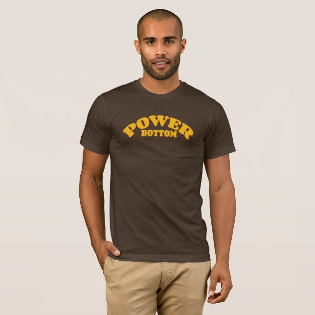 T-shirt Power Bottom in retro style (Devant entier)