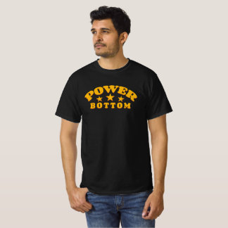 T-shirt Power Bottom with stars in retro style