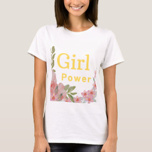 T-shirt Power fille - Floral Feminine Design