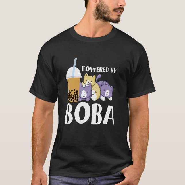 T-shirt Powered By Boba Bubble Tea (Devant)