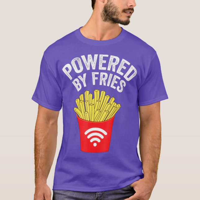 T-shirt Powered by French Fries   French fries (Devant)