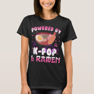 T-shirt Powered by K pop et Ramen Kpop Kawaii Anime Gift