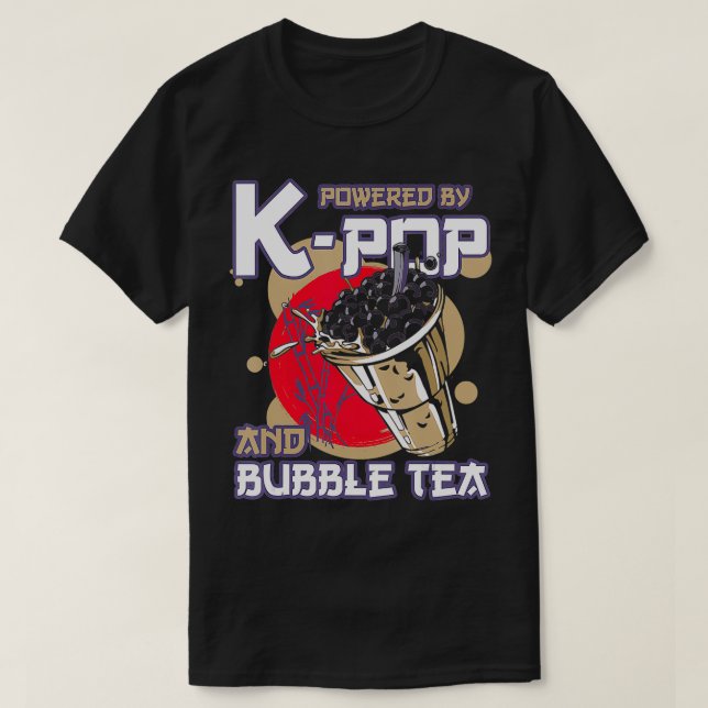 T-shirt Powered by Kand Bubble Tea Boba Tea KPOP 1 (Design devant)