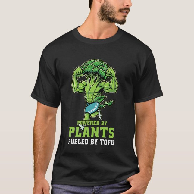 T-shirt Powered by Plants Fueled by Tofu Thriving with Gre (Devant)