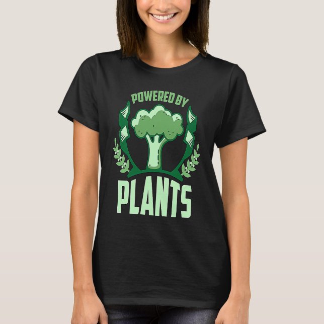 T-shirt Powered By Plants Veganism Plant Based Lifestyle V (Devant)