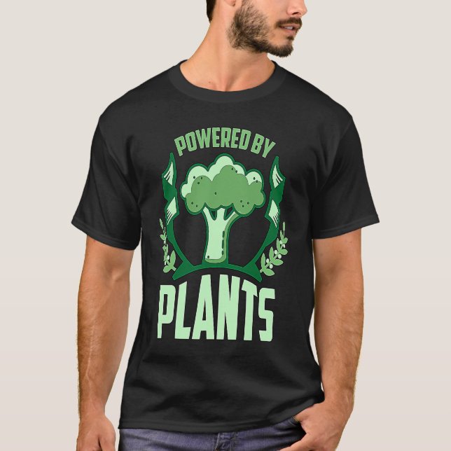 T-shirt Powered By Plants Veganism Plant Based Lifestyle V (Devant)