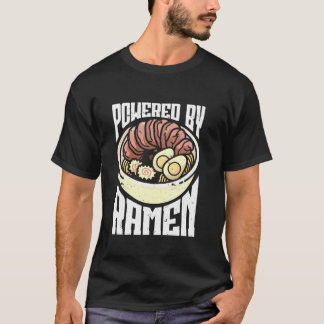 T-shirt Powered By Ramen Anime Japanese Soup Cup Chopstick