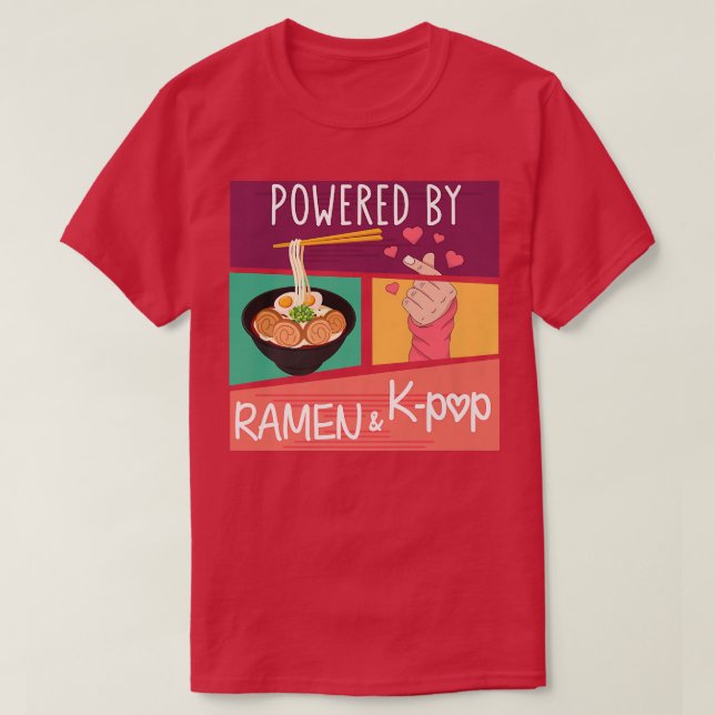 T-shirt Powered By Ramen & K-pop Asie Corée Music Fashion (Design devant)