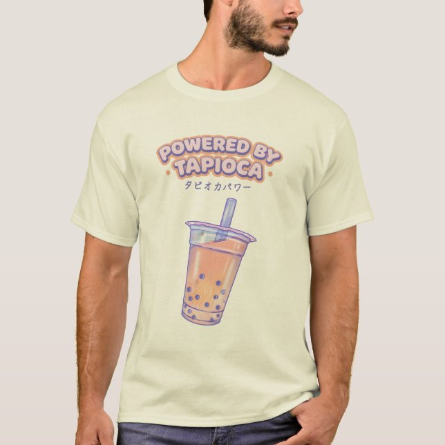 T-shirt Powered by Tapioca Cute Bubble Tea (Devant)