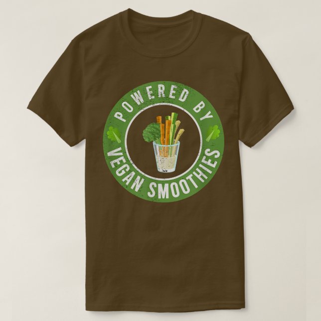 T-shirt Powered By Vegan Smoothies parfait pour végétarien (Design devant)