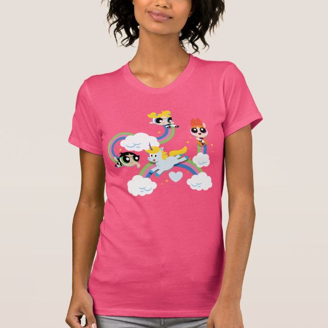 T-shirt Powerpuff Girls & Donny Rainbow Motif (Devant)