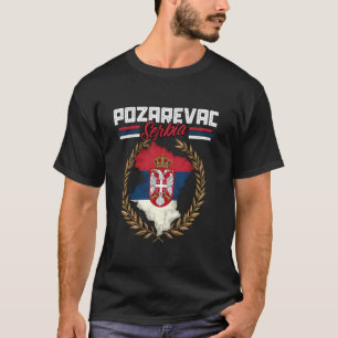 T-shirt Pozarevac Serbie Voyage Drapeau Serbe Carte Srbija