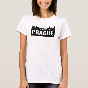 T-shirt Prague City Cityscape Skyline Voyager Drôle cadeau