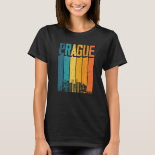 T-shirt Prague République tchèque Retro Vintage Sunset Sky