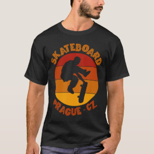 T-shirt Prague République tchèque Skateboardeur Urne Skate