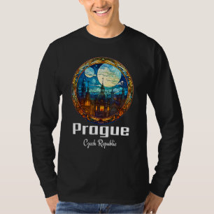 T-shirt Prague République tchèque Souvenir de verre teinté