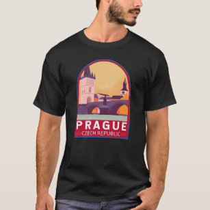 T-shirt Prague République tchèque Travel Art Vintage