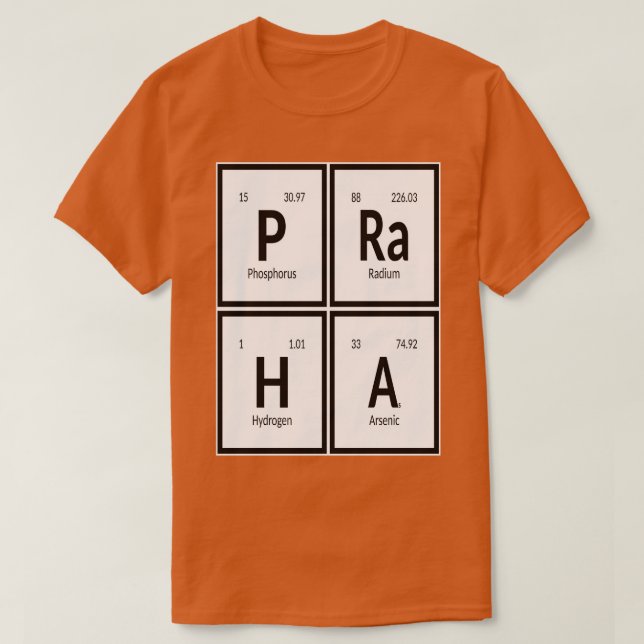 T-shirt Praha City Tableau périodique des éléments (Design devant)